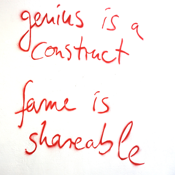 genius is a construct fame is shareable